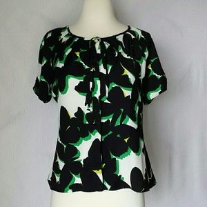 Worthington Blouse with Tie Butterfly Design Sz PS